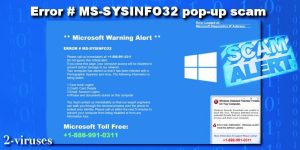 ERROR # MS-SYSINFO32 pop-up scam