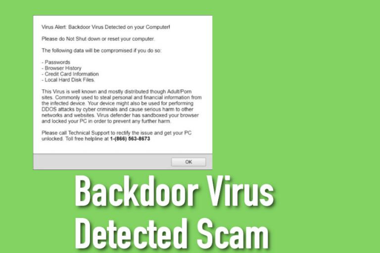 Backdoor Virus Detected Scam – How to remove – Dedicated 2-viruses.com