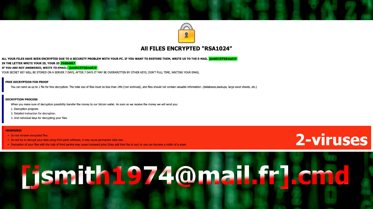 Jsmith1974@mail.fr.cmd Virus - How to remove - Dedicated ...
