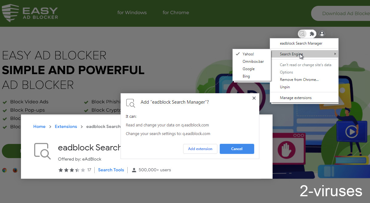 Eadblock Search Manager Redirects How To Remove Dedicated 2 Viruses Com