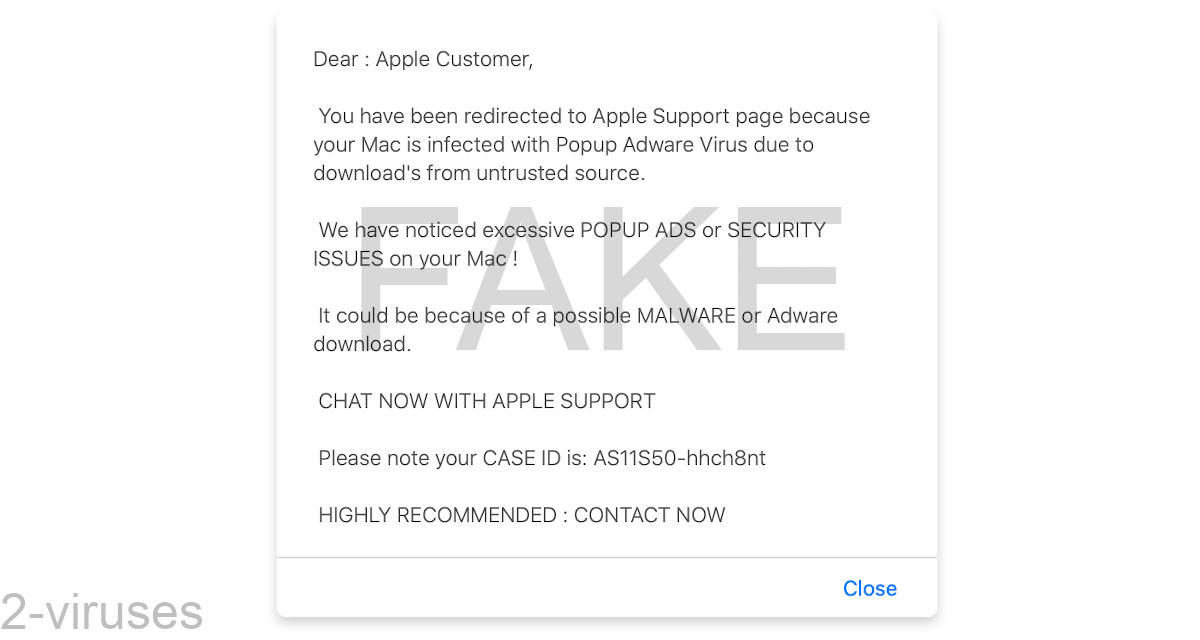 mac technical support pop up