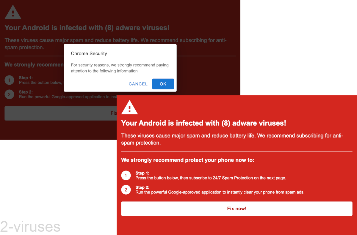 Fake Alerts “Infected With Adware Viruses” How to remove